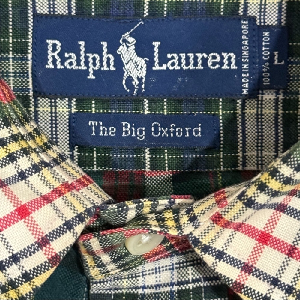 Polo Ralph Lauren “The Big Oxford” Patchwork Plaid Shirt Size L Collector-Grade - Picture 4 of 6